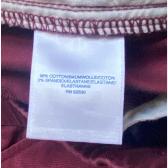 Lands' End Cropped Pants Capri Women 24W Burgundy Straight Leg Casual Cotton - Picture 11 of 13